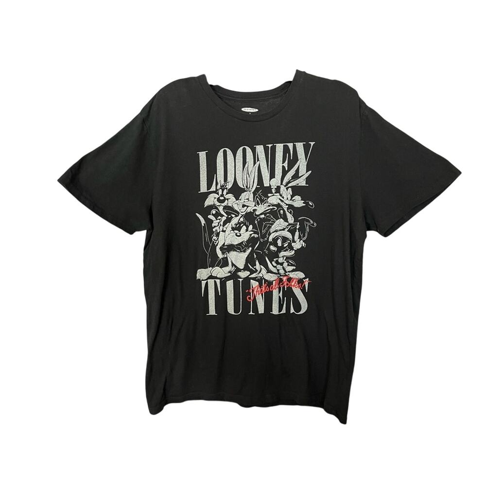 Looney Tunes Cartoon Bugs Bunny Daffy Duck Tweety Graphic Crewneck T-Shirt L